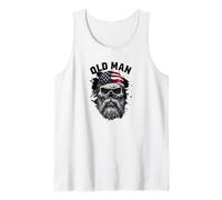 Hombre Old Man Skull Patriota USA Bandera Bandana Camiseta sin Mangas