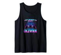 Hombre OLIVER - LEVEL UP con controller: SOLO QUIERE JUGAR Camiseta sin Mangas