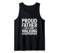 Hombre Orgulloso padre de unas pocas catástrofes caminantes Día del Padre Camiseta sin Mangas