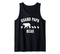Hombre Oso vintage para papá con 4 cuatro cachorros regalo para abuelo Camiseta sin Mangas