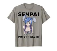 Hombre Otaku Ahegao Poker Ecchi Etchi Hentai Lascivo Senpai Waifu Regalo Camiseta