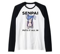 Hombre Otaku Ahegao Poker Ecchi Etchi Hentai Lascivo Senpai Waifu Regalo Camiseta Manga Raglan