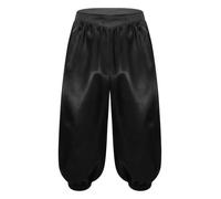 Hombre Pantalones Capri Harén Sueltos Pirata Vikingo Hombres Dhoti Negro L