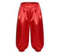 Hombre Pantalones Capri Harén Sueltos Pirata Vikingo Hombres Dhoti Rojo L