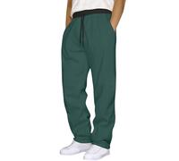 Hombre Pantalones Hombre Pantalones Casual Y Elástico Corte Ajustado Cómodo Pantalones Ligero Cintura Elástica Corte Recto con Bolsillos para Trabajo Deporte Casual, Verde Oscuro, XXL