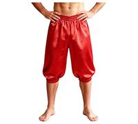 Hombre Pantalones Vikingos Capri Medievales De Harén Para Caballero Rojo L
