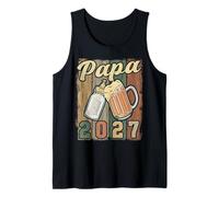 Hombre Papa 2027 Retro Nuevo Papá Primer Año Padre Bebé Camiseta sin Mangas