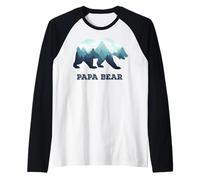 Hombre Papa Bear Wildlife Regalo del Día del Padre para papá, papá o papá Camiseta Manga Raglan