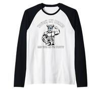 Hombre Papá con Barbudo Gracioso Toque mi Barba Diga Que Soy un Camiseta Manga Raglan