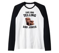 Hombre Papá Divertido Hace Humor para Hombres y Cuenta Chistes de papá Camiseta Manga Raglan