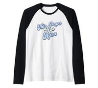 Hombre Papa Has Aura, Divertido, diseño de Abuelo, Jerga y Vibraciones Elegantes Camiseta Manga Raglan