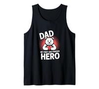 Hombre Papá My First and Forever Hero Cute Bear Father Camiseta sin Mangas