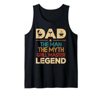 Hombre Papá The Man The Myth Grill Master Legend, divertido ahumador de barbacoa Camiseta sin Mangas