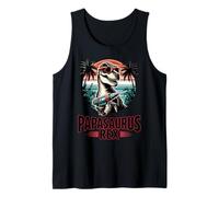Hombre Papasaurus Rex Dad Grandpa Dino Machanic T-Rex Fathers Day Camiseta sin Mangas