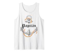 Hombre Papitän Dad & Captain of The Family Anchor Father's Day Camiseta sin Mangas