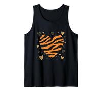 Hombre Patrón Tigre Corazón Diseño Animal Camiseta sin Mangas