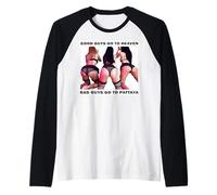 Hombre Pattaya Chicos Buenos y Malos Walking Street SOI 6 LK Metro Camiseta Manga Raglan