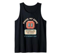 Hombre Pausar mi juego Logro del Día del Padre Desbloqueado Papá Padre Camiseta sin Mangas