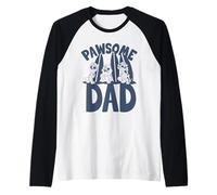 Hombre Paw Patrol Father's Day Pawsome Dad Camiseta Manga Raglan