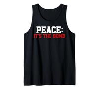 Hombre ¡Paz, es la bomba! Juego de palabras: paz, cita, no guerra Camiseta sin Mangas
