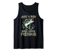 Hombre Pesca, para niños | Just A Boy Who Loves Fishing, Camo Camiseta sin Mangas