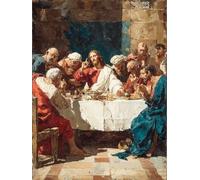 Hombre Pintar por Numeros Adultos, La úLtima Cena Pintar por Numeros Manualidades Adultos, DIY Paint by Numbers kits con Pinceles y Pinturas Acrílicas, Regalo Mujer, Home Decoration, 60x90cm G-5839