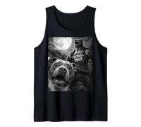 Hombre Pitbull Dad Funny Vintage Horror Graphic Hombres Moon Selfie Camiseta sin Mangas