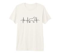Hombre Pitbull Terrier Heartbeat Boxer alemán Heartline Camiseta Premium