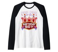 Hombre Pop Pop del cumpleaños para niño Ringmaster Circus Carnival Camiseta Manga Raglan