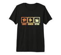 Hombre Productor de vídeo - Lights Camera Action Camiseta Premium
