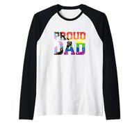 Hombre Progress Rainbow Proud Dad Fathers Day LGBTQ Trans Pride Camiseta Manga Raglan