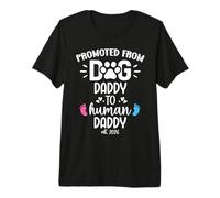 Hombre Promoted from Dog Daddy to Human Daddy EST 2026 Human Dad Camiseta Premium