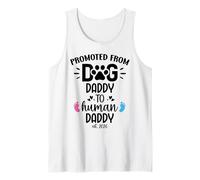 Hombre Promoted from Dog Daddy to Human Daddy EST 2026 Human Dad Camiseta sin Mangas