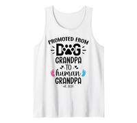 Hombre Promoted from Dog Grandpa to Human Grandpa EST 2026 Pawpaw Camiseta sin Mangas
