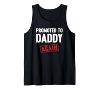 Hombre Promoted to Daddy Again Stamp Father's Day Baby Announcement Camiseta sin Mangas