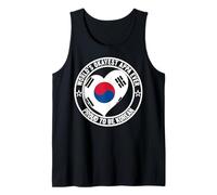 Hombre Promovido a papá Mejor Coreano Papa Bruh World's Okayest Appa Camiseta sin Mangas