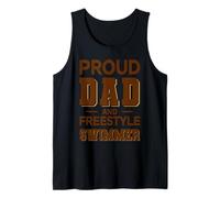 Hombre Proud Dad Freestyle Swimmer Design marrón Completo Camiseta sin Mangas