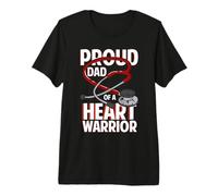Hombre Proud Dad of Heart Warrior Fallo del Corazón Guerrero Padre Camiseta Premium