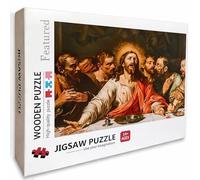 Hombre Puzzle Madera, La úLtima Cena Puzzle 1000 Piezas Adultos con Compact Box 75x50cm, Rompecabezas Desafiante, Juegos de Rompecabezas Creativos para Hombres Mujeres Adolescente, Regalos, O-6375