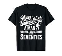 Hombre Que todavía Toca la Guitarra en Sus Setenta Guitarrista Retro Camiseta