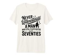 Hombre Que todavía Toca la Guitarra en Sus Setenta Guitarrista Retro Camiseta Premium