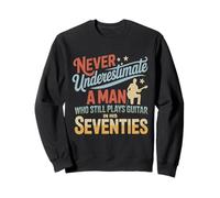 Hombre Que todavía Toca la Guitarra en Sus Setenta Guitarrista Retro Sudadera