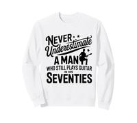 Hombre Que todavía Toca la Guitarra en Sus Setenta Guitarrista Retro Sudadera