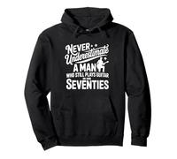 Hombre Que todavía Toca la Guitarra en Sus Setenta Guitarrista Retro Sudadera con Capucha