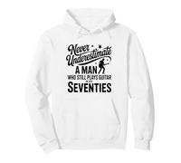 Hombre Que todavía Toca la Guitarra en Sus Setenta Guitarrista Retro Sudadera con Capucha