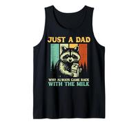 Hombre Raccoon Dad Always Came Back Milk Vintage Día del Padre Papá Camiseta sin Mangas