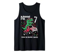 Hombre Rawr Im 7 Dino Monster Truck 7º cumpleaños cumpleaños Trex niños niños Camiseta sin Mangas