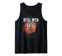 Hombre Real Men Grill - Dad & Son Boys Matching BBQ Steak Graphic Camiseta sin Mangas