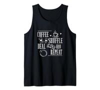 Hombre Repetir la Oferta de café barajar Cartas Divertidas distribuidores de Casino Camiseta sin Mangas