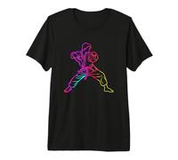 Hombre Retro Karateka Dibujo Artista Marcial Deportes Camiseta Premium